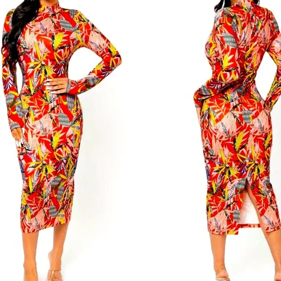 Multicolored Bodycon Dress - Picture 11 of 14